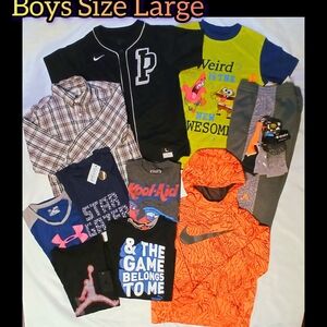 Nike Boys Multi-Color Sportswear Mix with Orange Nike Hoodie